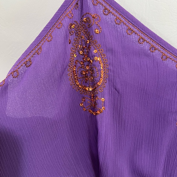 Mix It purple top with sequins boho sz 1x plus size EC - Picture 6 of 14